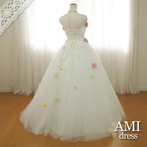 花いっぱいウエディングドレス 白 5号～7号カラードレス 花嫁衣裳 結婚 