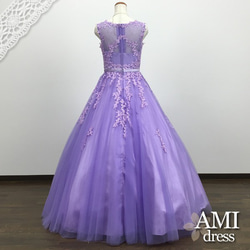 カラードレス 薄紫 ラベンダー7号9号11号13号Ａラインノースリーブ ウェディングドレス　結婚式 発表会 71432 4枚目の画像