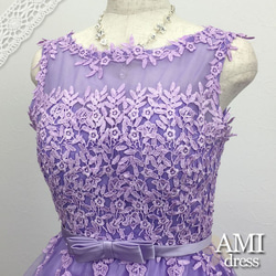 カラードレス 薄紫 ラベンダー7号9号11号13号Ａラインノースリーブ ウェディングドレス　結婚式 発表会 71432 5枚目の画像