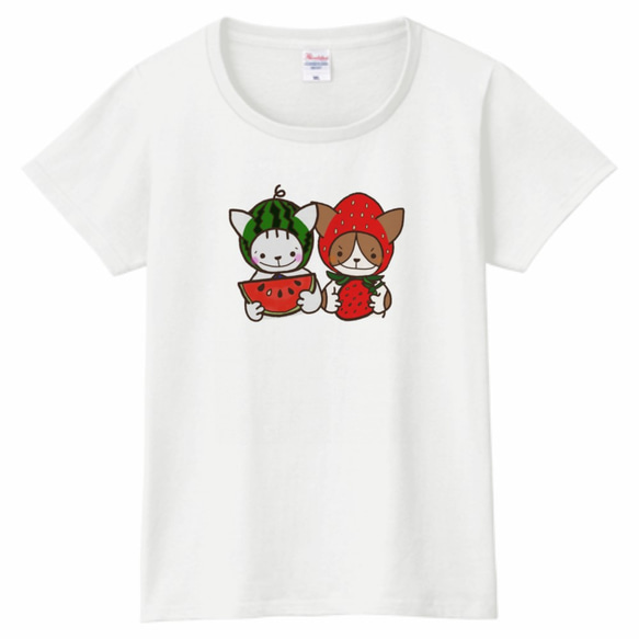 which fruit do you like ？｜Tシャツ（レディースサイズ） 2枚目の画像