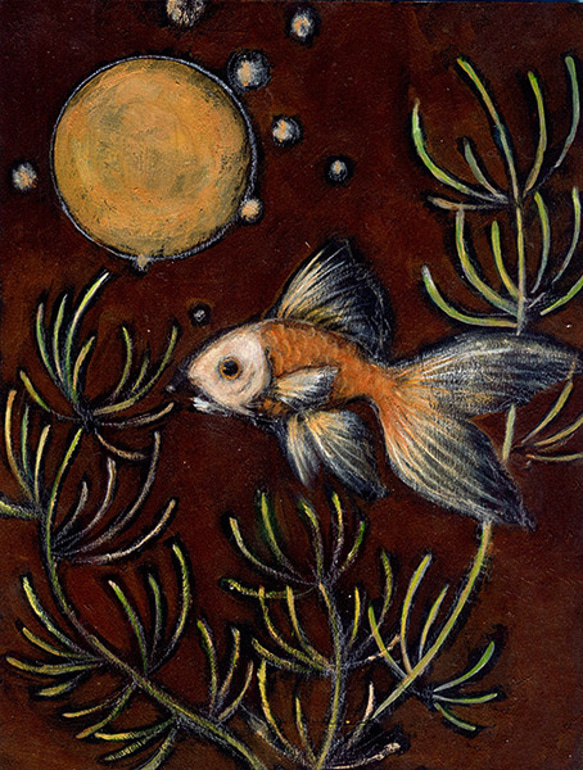 水彩画 金魚 絵画 makochin 通販 18135622｜Creema(クリーマ)