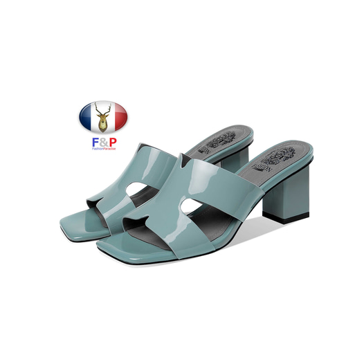 エナメルハラコレザーサンダルスリッパ全2色 サンダル 山崎手作り靴革  