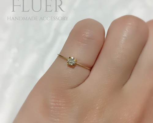 『2年保証』 指輪・リング クリスタルのピンキーリング FLEUR 7227746 通販 アクセサリー