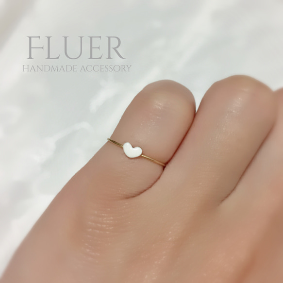 スワロ×ビジューのハートピンキーリング❤︎.* プー さん 目 キラキラ