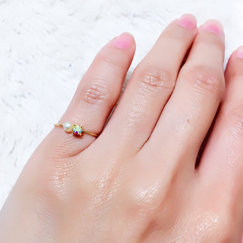 新品 明日ツララ オーロラピンク リール りんりんショップ ピンキーリング【オーロラ】 指輪・リング FLEUR 通販 7385819