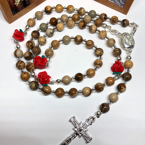 ロザリオ✳︎神秘なる力✳︎ピクチャージャスパー ネックレス  