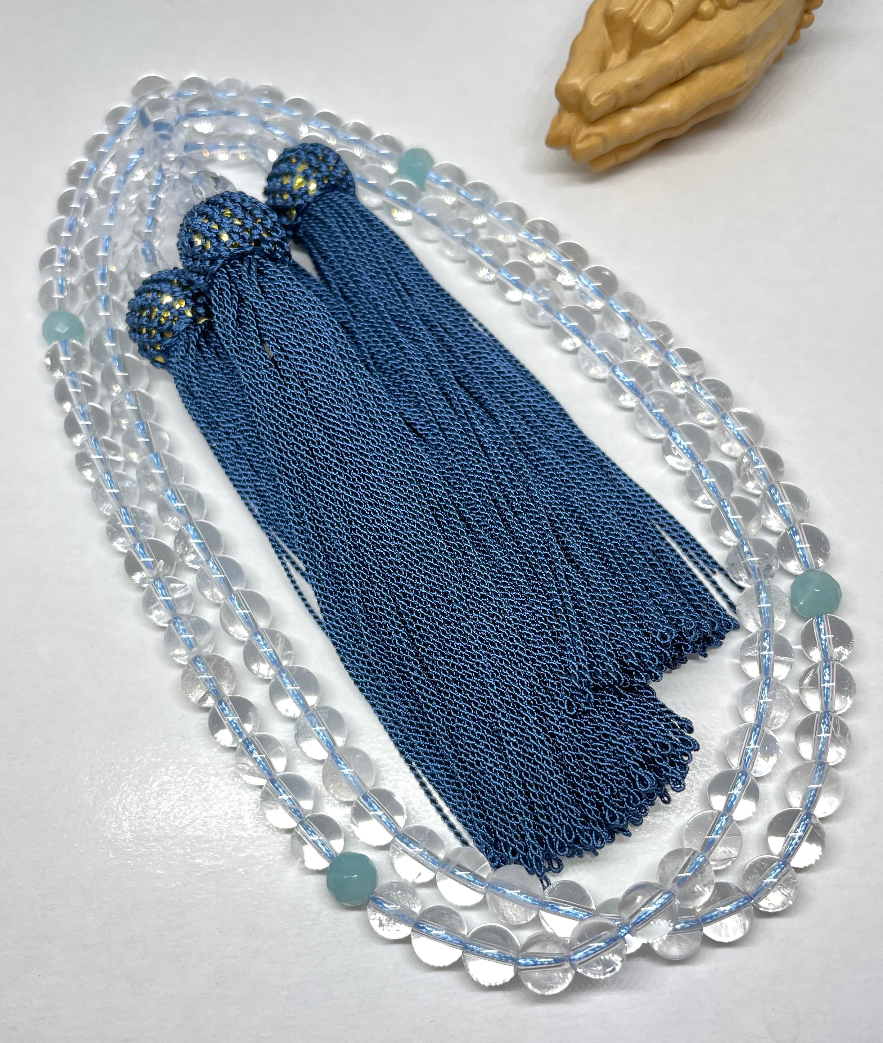 全宗派共通✳︎本式念珠✳︎水晶&アマゾナイト