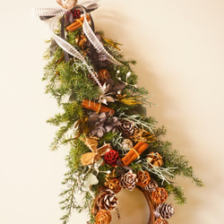 【Creema限定】クリスマスツリーリースタペストリー 6枚目の画像