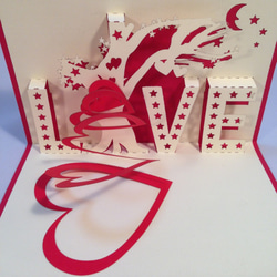立体ポップアップ カード:I LOVE YOU、バレンタインデー、ホワイトデー、などのお祝いへのメッセージカード 1枚目の画像