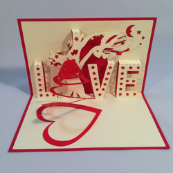 立体ポップアップ カード:I LOVE YOU、バレンタインデー、ホワイトデー、などのお祝いへのメッセージカード 2枚目の画像