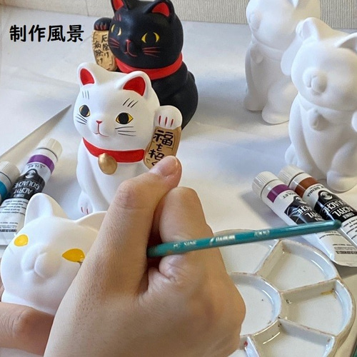 楽天市場】猫雑貨 置物 猫グッズ ハンドメイド「白黒ペア招き猫