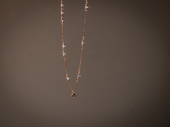 [433 Studio] 925 silver [Reunion Necklace] 菱形堇青石/ 小圓堇青石頸鏈 第3張的照片