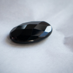 (2件套) 天然石材黑縞瑪瑙(BLACK  ONYX) 。橢圓形切面(通孔)‧DIY‧Findings‧配件 第3張的照片