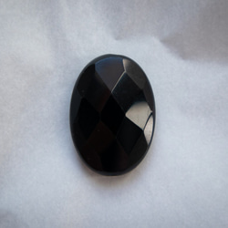 (2件套) 天然石材黑縞瑪瑙(BLACK  ONYX) 。橢圓形切面(通孔)‧DIY‧Findings‧配件 第1張的照片