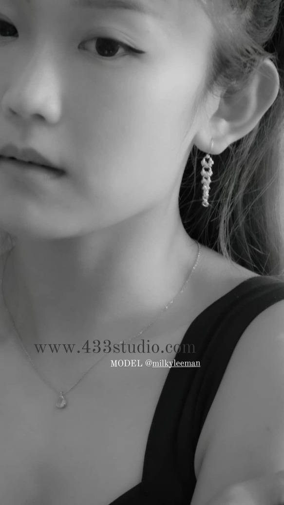 [433 Studio] 925 silver藤 - 耳環 - 3(手工製作) 第4張的照片