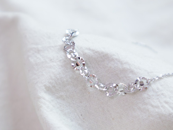 [433 Studio] 925シルバーBling Bling Circle Bracelet-Silver 2枚目の画像