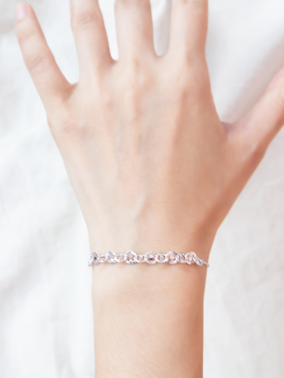 [433 Studio] 925シルバーBling Bling Circle Bracelet-Silver 3枚目の画像