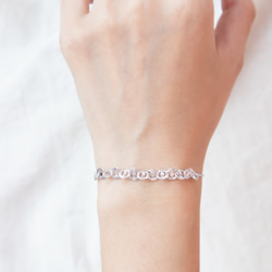 [433 Studio] 925シルバーBling Bling Circle Bracelet-Silver 5枚目の画像