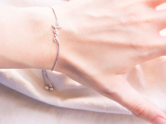 [433 Studio] 925 silver LOVE LAZY BRACELET- 手鏈 (可調校) 第2張的照片