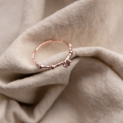 [433 Studio] 925 silver Blossom Ring  六爪圓形薔薇石 + 小圓堇青石戒指 第3張的照片