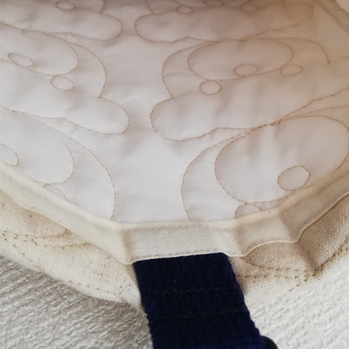 確認用　刺繍生地レッスンバッグ通園通学バッグくまこオリジナルキルト入学入園準備 入園入学準備 くま柄キルティング 通園バック レッスンバック