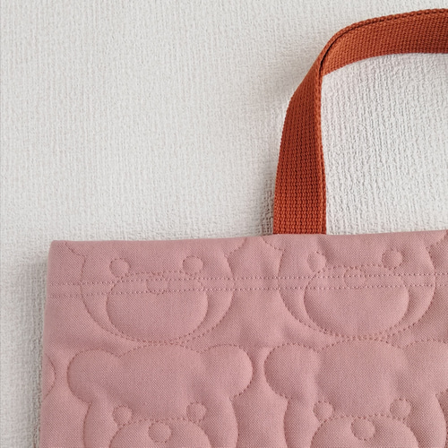 11号帆布 くま柄キルティング 通園バック レッスンバック スモーキー