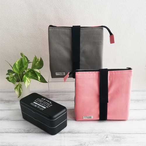 保冷保温ランチバッグ 高校生 大人のお弁当袋 水色×グレー 保冷バッグ