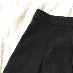 サンプルワンサイズ限定SALE 秋冬春 リネン100 大人可愛いスカート ブラック 2枚目の画像