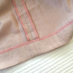 狸さまご注文ページ。リネン100ピンクベージュ 大人可愛いタックフレアスカート 5枚目の画像