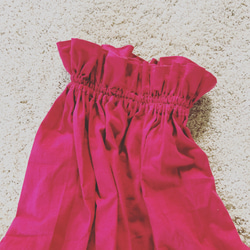 ハーフリネン お好きなお色から ウェストフリル大人可愛いギャザースカート 3枚目の画像
