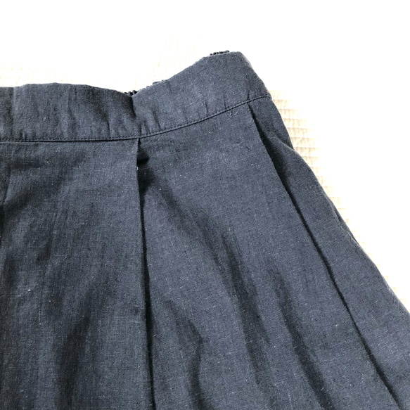 ハーフリネンお好きなお色から♫ サイズで迷う方に♫ハーフリネン 大人可愛いタックゴムスカート 2枚目の画像