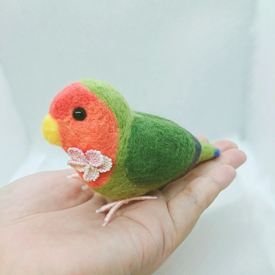 羊毛フェルト　サクラインコ 花インコ ＊桜＊ 羊毛フェルト coto・re 通販 7273682｜Creema