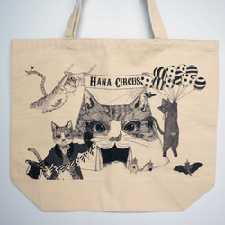HANA circus original キャンバストートバッグ Lサイズ 猫 はち