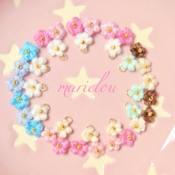 ふんわりお花のミニブーケネックレス♡ガーリーピンク 4枚目の画像