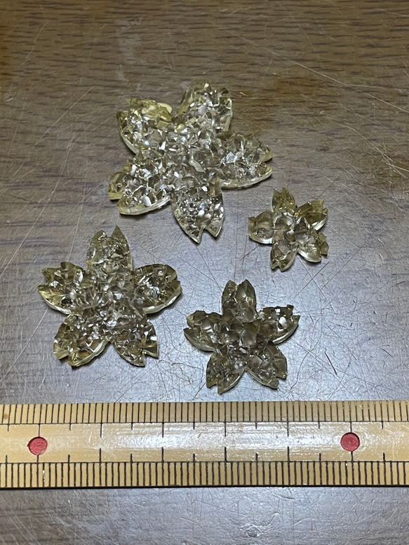 桜の花クラスター4サイズset（鉱石モールド）鉱石レジン用シリコンモールド型 4枚目の画像