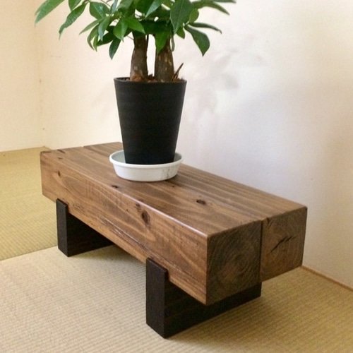 どっしり木製飾り台☆約横幅50×高さ17×奥行き18cm☆花台