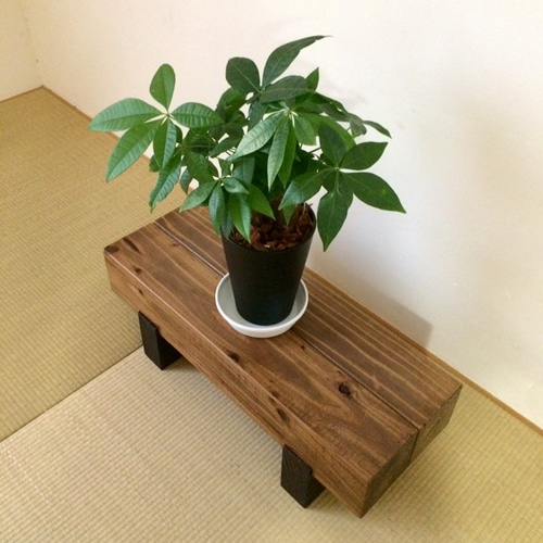 どっしり木製飾り台☆約横幅50×高さ17×奥行き18cm☆花台