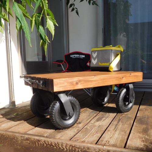 ■オールドパイン　トロリーテーブル　車輪付き　 回る車輪、取っ手付きなので移動も楽々 トロリー テーブルS TTF-117