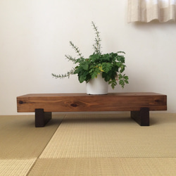 横幅80cmどっしり木製ローテーブル☆花台☆テレビ台 2枚目の画像
