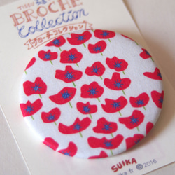 Broche "Coquelicot"/ ブローチ "ひなげし"白　小柄 2枚目の画像