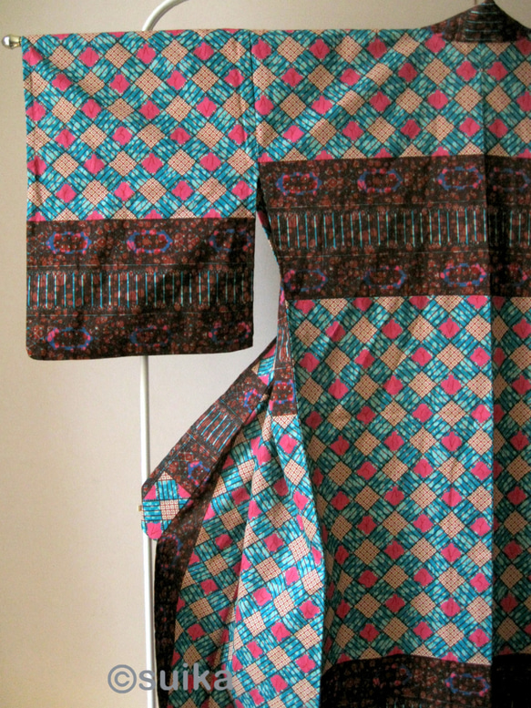 アフリカン・ファブリックの着物／Kimono Africain - oriental 3枚目の画像
