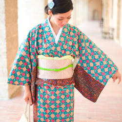 アフリカン・ファブリックの着物／Kimono Africain - oriental 1枚目の画像