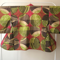 アフリカン・ファブリックの着物／Kimono Africain - geometric rose 5枚目の画像
