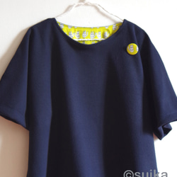 "Pull-over oversized" / "ふんわりオーバーサイズのプルオーバー" ネイビー 3枚目の画像