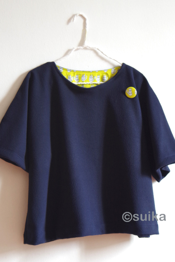 "Pull-over oversized" / "ふんわりオーバーサイズのプルオーバー" ネイビー 3枚目の画像