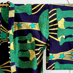 アフリカン・ファブリックの着物／Kimono Africain - éléphant en brique étoiles 5枚目の画像