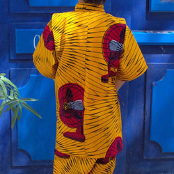 送料無料☆南仏発★アフリカン・ファブリックのこどもじんべい☆Lサイズ☆せんぷうき★ 4枚目の画像