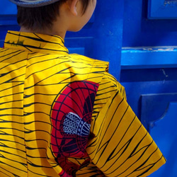 送料無料☆南仏発★アフリカン・ファブリックのこどもじんべい☆Lサイズ☆せんぷうき★ 5枚目の画像