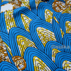 40%OFF!★送料無料☆南仏発★アフリカン・ファブリックの子供甚平☆Lサイズ☆波クジラ★ 7枚目の画像