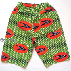 送料無料☆南仏発★アフリカン・ファブリックのこどもじんべい☆Lサイズ☆ライムグリーン・ツバメ★【受注制作】 9枚目の画像